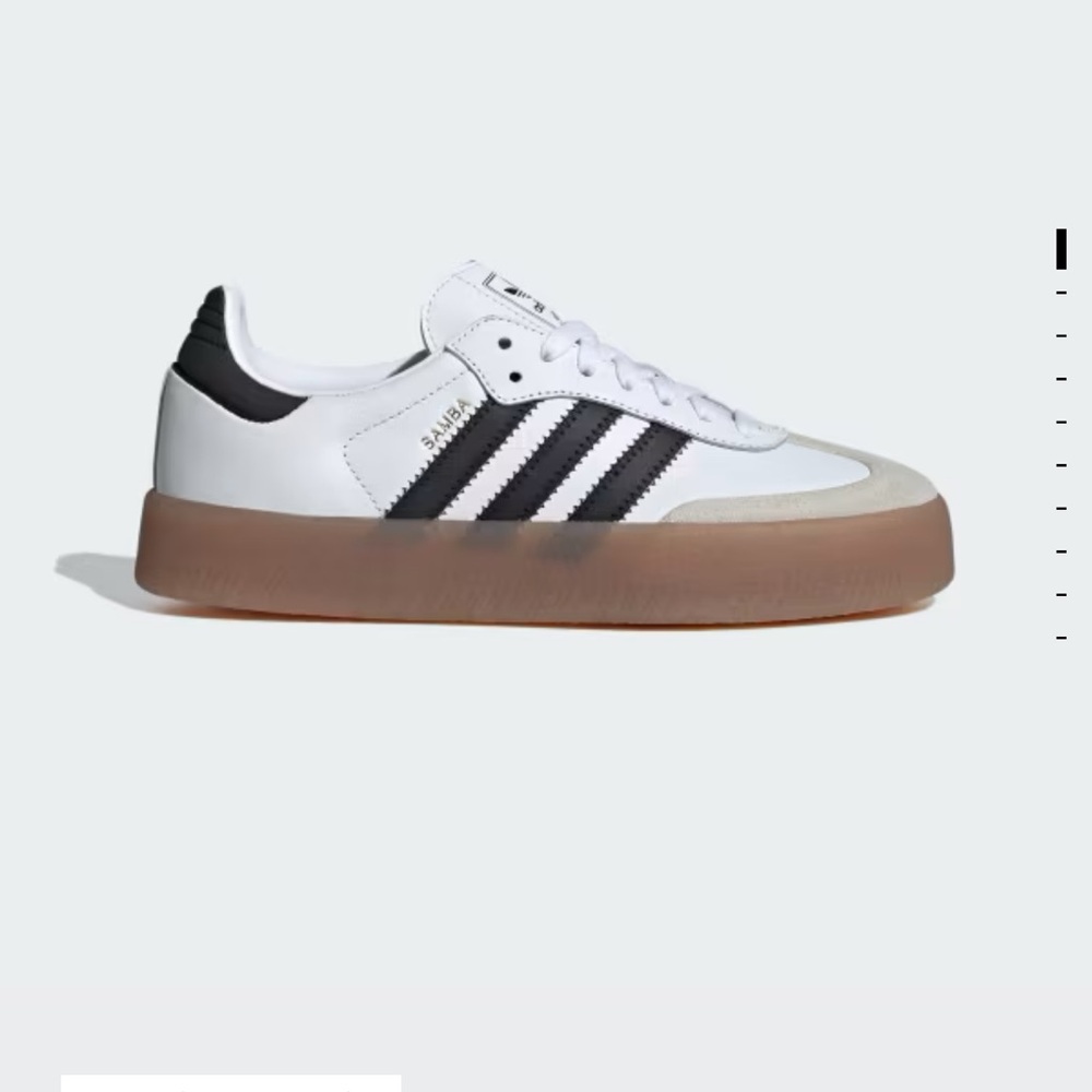 Adidas Samba Sambae White and Black with Gum Sole